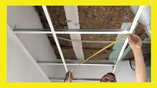 How to install a REMOVABLE FALSE CEILING with 60x60 Plasterboard Plates in a few steps - LEARN NOW