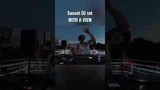 DJing on a boat under the sunset in Austin 