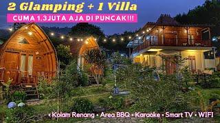 VILLA MURAH + GLAMPING CUMA 13 juta DI MEGAMENDUNG PUNCAK  WOODEN HOUSE PASEBAN  Kapasitas 40 org