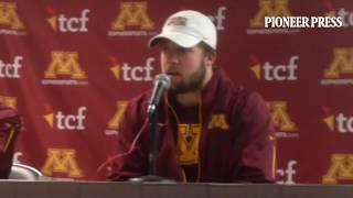 Video #Gophers quarterback Mitch Leidner on how targeting call reversal reminded him of play vs. Mi