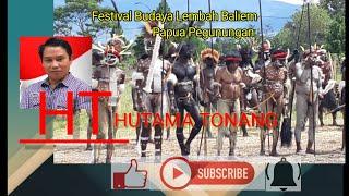 FESTIVAL BUDAYA LEMBAH BALIEM PAPUA PEGUNUNGAN MENYAMBUT HUT KE 77 KEMERDEKAAN RI MENARIBERNYANYI