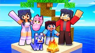 Trapped as a FAMILY on an ISLAND in Minecraft