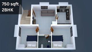 30x25 house plan  2bhk  750 sqft home