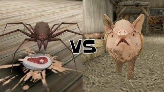 Grannys Spider vs Mr. Meats Pig