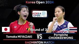 Tomoka MIYAZAKI JPN vs Pornpicha CHOEIKEEWONG THA  Korea Open 2024 Badminton