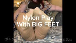 Big Smelly Feet Give a Flirty Tease in Nylons I Sensual Foot Play