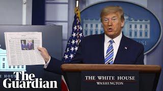 Trump reads out positive news stories at press briefing as US death toll reaches 40000