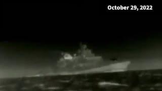 Russian frigate damaged by a Ukrainian unmanned drone boat