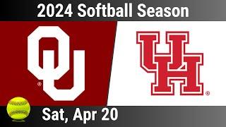 2024 Apr 20 - Softball - Oklahoma vs Houston Game 2