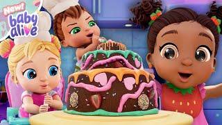 Die Babys backen eine große Torte ‍ BRANDNEUE Baby Alive Episode  Familie Kinder Cartoons