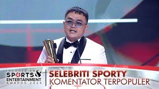 Valentino Jebret Menjadi Komentator Terpopuler  INDONESIAN SPORTS ENTERTAINMENT AWARDS 2024