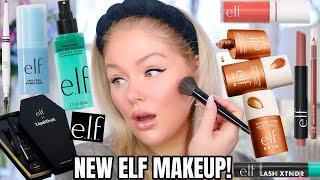 Testing ALL *NEW* VIRAL elf Makeup Elf Bronzing Drops Power Grip Setting Spray Primer Stick +more