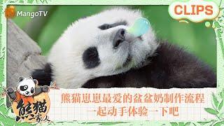 【精彩看点】熊猫崽崽最爱的盆盆奶制作流程曝光咯，一起动手体验一下吧｜《熊猫一家人Panda‘s Family》｜MangoTV
