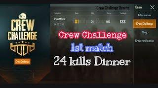 Crew Challenge 1st Match 24kills Chicken Dinner100ccGamingYT