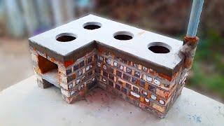 Amazing Ideas For Building Firewood Stove By Cement and Brick at Home - DIY Cement Craft Ideas
