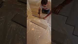 Its really this easy HERRINGBONE VINYL FLOORING #vinylflooring #diy #howto #flooring #installation