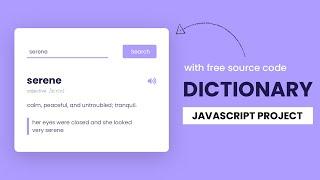 Dictionary App  HTML CSS And Javascript  JS Project