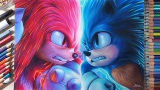 Drawing Sonic vs Knuckles Sonic the Hedgehog 2  Fame Art