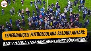 Trabzonspor-Fenerbahçe maçı sonrası saha karıştı Futbolculara saldırının en net görüntüleri...