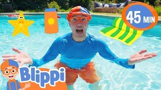 Blippi Has A Crazy Pool Party  Fun Summer Activities for Kids  Educational Videos for Families