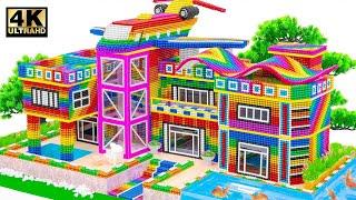 DIY  How To Build Rainbow Glass Elevator In BIG Airplane Villa From Magnetic Balls
