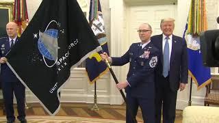 BREAKING Space Force flag unveiled in Oval Office with Trump