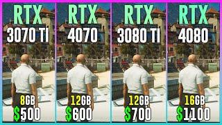 RTX 3070 TI vs RTX 4070 vs RTX 3080 TI vs RTX 4080 - Test in 12 Games