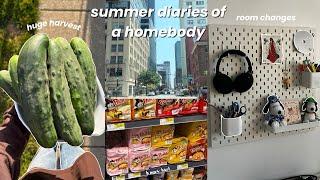 summer diaries ️ small room changes trip to h mart getting bubble tea homebody life