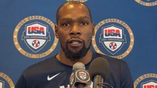 KEVIN DURANT PRAISES COOPER FLAGG HELLUVA PLAYER AT TEAM USA BASKETBALL 2024 PRACTICES