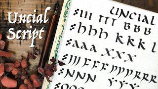 Uncial Calligraphy medieval script tutorial + history