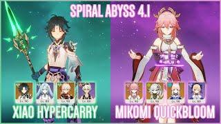 C6 Xiao Hypercarry & C2 Mikomi Quickbloom  Spiral Abyss 4.1  Genshin Impact