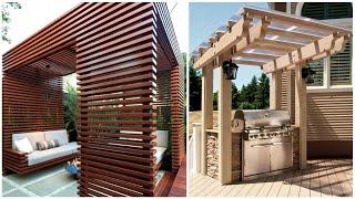 Small Backyard Oasis 65 White Wood and Steel Pergola Design Ideas