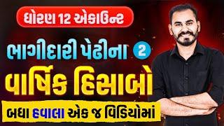 BHAGIDARI PEDHI NA VARSHIK HISABO  PART 2  ભાગીદારી પેઢીના વાર્ષિક હિસાબો  STD12 GSEB  ACCOUNTS