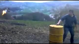 Fuel barrel exploding 