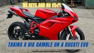 WE RISK 1000s £££ ON A NON RUNNER DUCATI EVO WITH NO KEYS