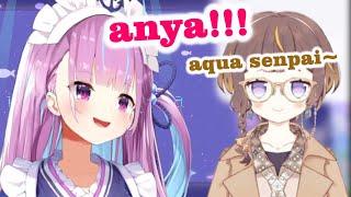 Reaksi Imuut Aqua Ada Anya Main Ke Stream Nya  vtuber  hololive sub indo 