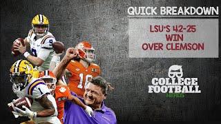 LSU vs Clemson - Reaction - Game Review & Breakdown College Football National Championship