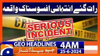 Karachi Crime Update  Geo News at 4 AM Headlines  25th June 2024 #headline