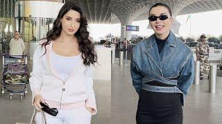 Crakk Star Nora Fatehi & Amy Jackson Spotted At Airport