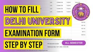 How To Fill DU Examination form 2023  1st 3rd & 5th Semester  Step by Step procedure 