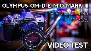 Olympus OM-D E-M10 Mark III + Vintage lens Helios 44m-5  Video test Гелиос 44м