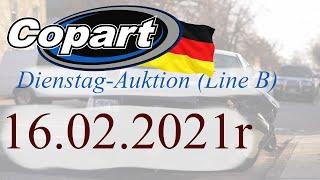 Copart Niemcy - Dienstag-Auktion Linia B  16.02.2021r.