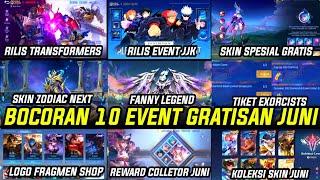 BOCORAN 10 EVENT GRATISAN MOBILE LEGENDS JUNI 2024 EVENT TRANFORMERS RILIS & JJK SKIN FANNY LEGEND