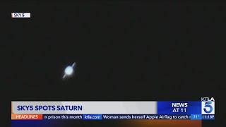 Saturns rings spotted by KTLA Helicopter