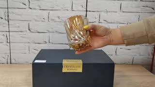 Набор стаканов для виски 340мл6шт Bohemia Quadro Золотой Мёд - видеообзор в Videlka