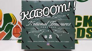 $800 Unboxing. 2018 National Treasures Football Hobby Box. KABOOM