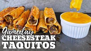 Cheese steak Taquitos on the Griddle - Easy Blackstone Griddle Appetizers