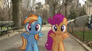 Whitespot & Scootaloo in Central Park MLP In Real Life