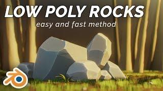 Blender 2.8 Tutorial - Low Poly Rocks Modelling  Fast and Easy 