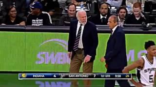 Coach Gregg Popovich tells referee to GET YOUR HEAD OUTTA YOUR ASS spurs pacers 3.1.17